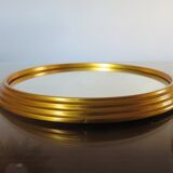 50 60 years gold metal round mirror tray