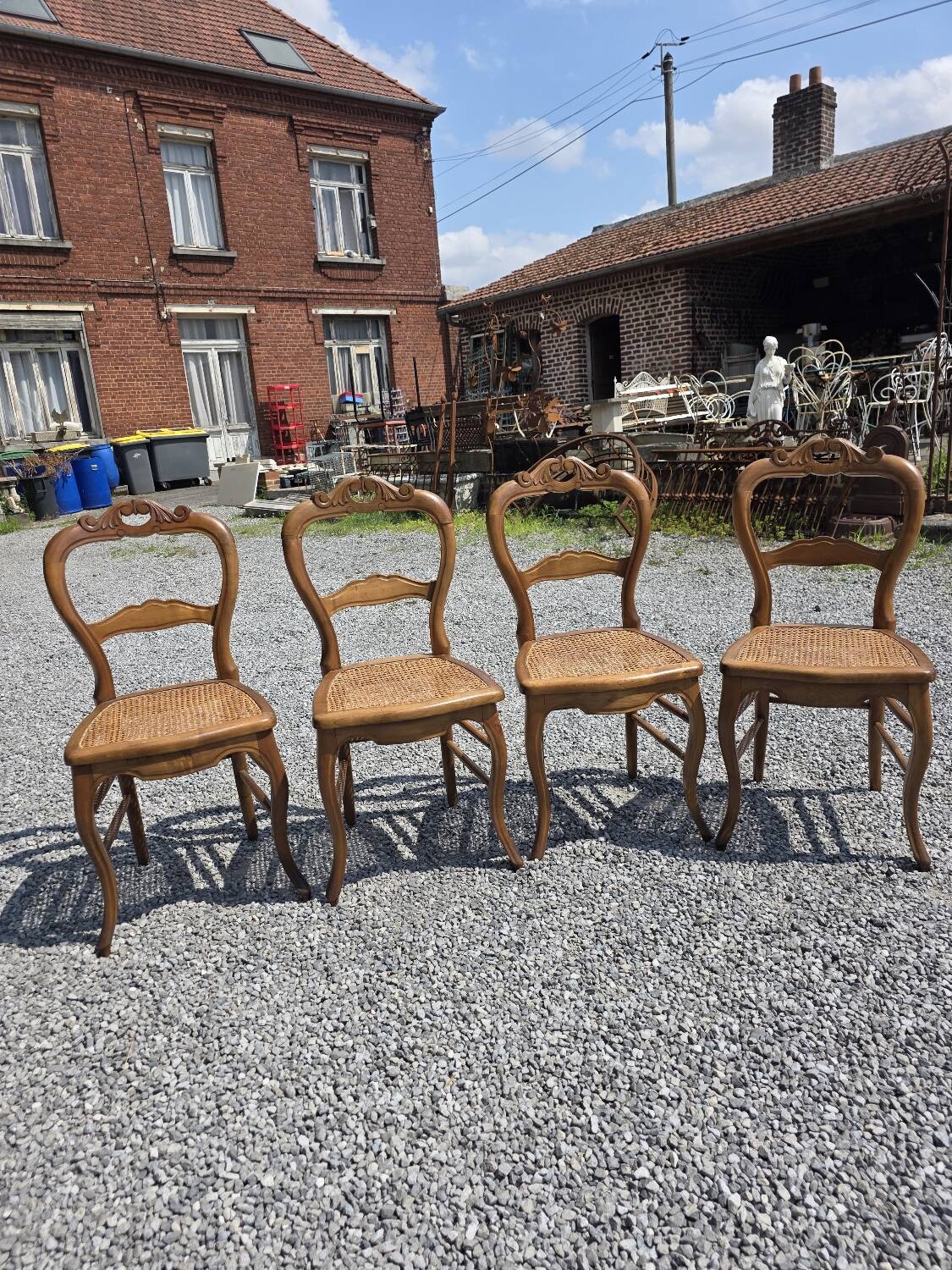 4 chaises style Louis XV en merisier