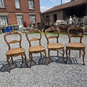 4 chaises style Louis XV en merisier
