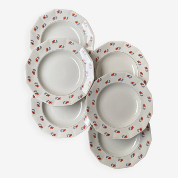 Set de 6 assiettes creuses en faïence Porcelor Ceranord