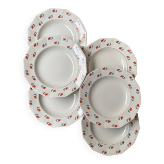 Set of 6 Porcelor Ceranord earthenware soup plates