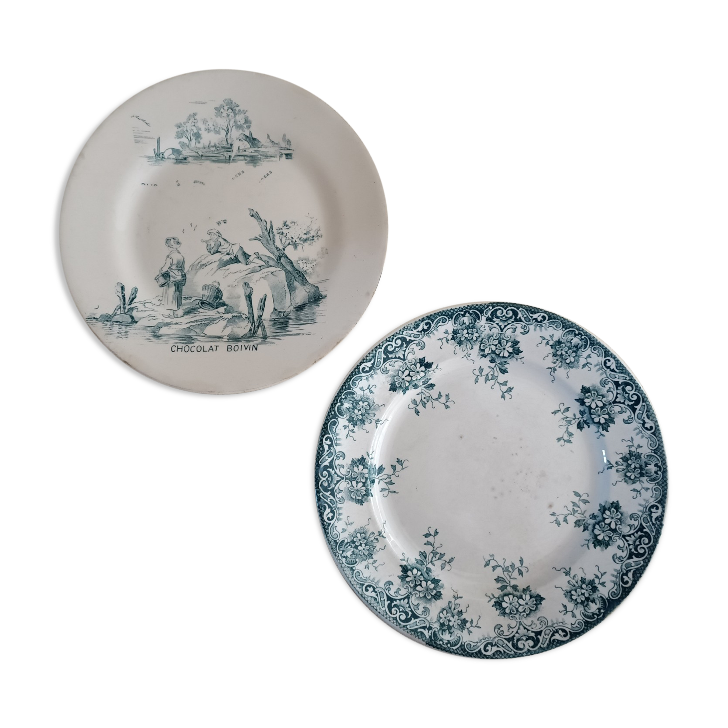 2 mismatched plates Creil-Montereau, Saint Amand