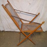 Fauteuil canné pliant début XX