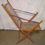 Fauteuil canné pliant début XX