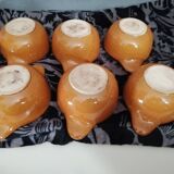 Lot of 6 ceramic stoneware bowls with ears