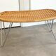 Large vintage rattan / wicker James Irvine ottoman / foot stool / foot rest / bench