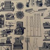 Lithograph engraving on the telephone and telegraph of 1897