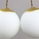 Mid-Century Italian Brass & Opaline Cluster of Lamps