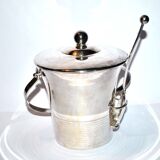 Seau à glaçon vintage en métal argenté glaceur rafraichisseur glace bar