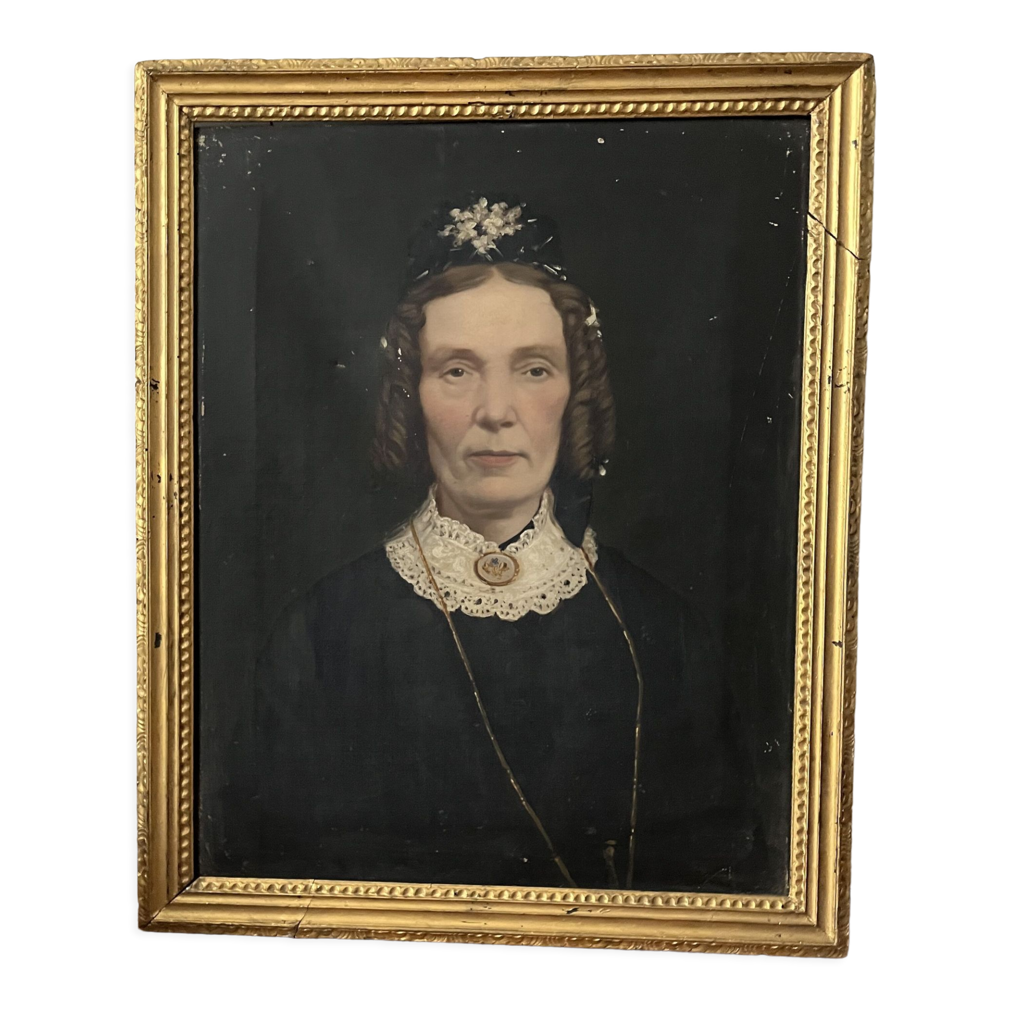 Oil on canvas portrait of a woman