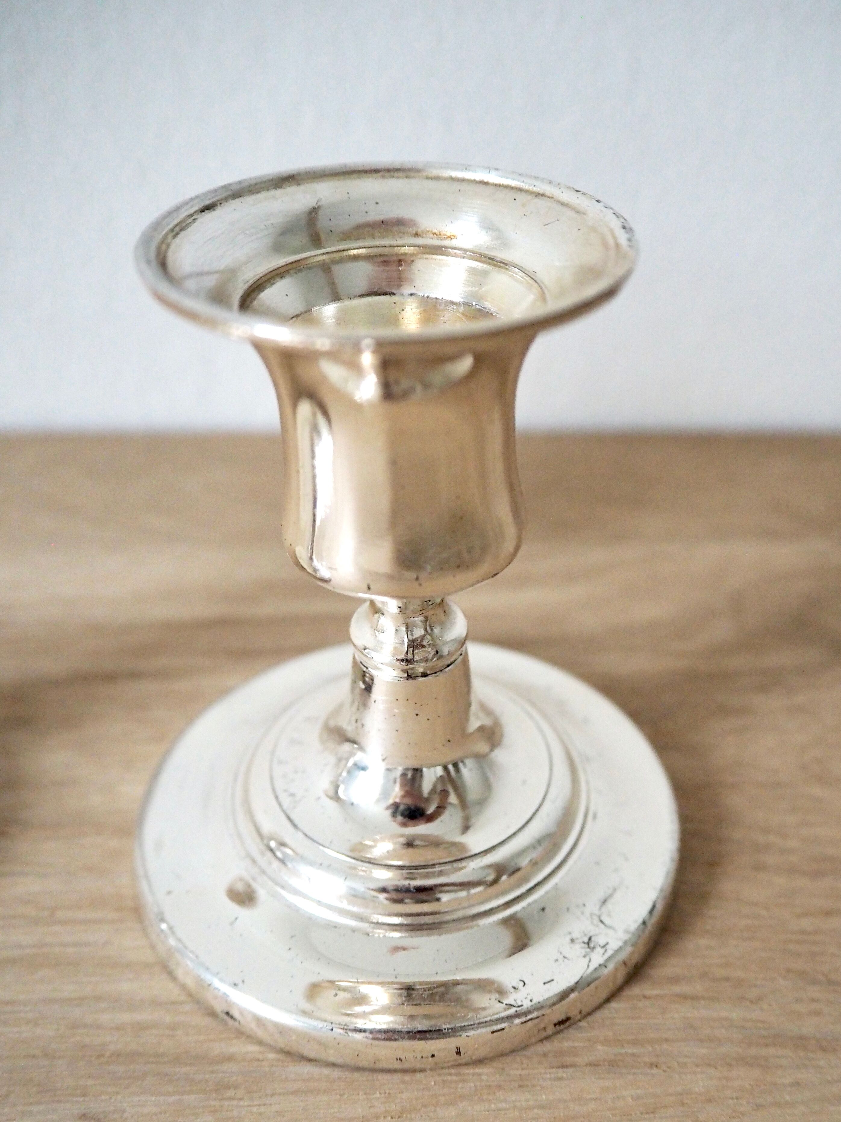 Pair of silver candle holders