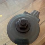 Gae Aulenti coffee table for Fontana Arte, transparent glass top with black cast iron supports, 1980s.