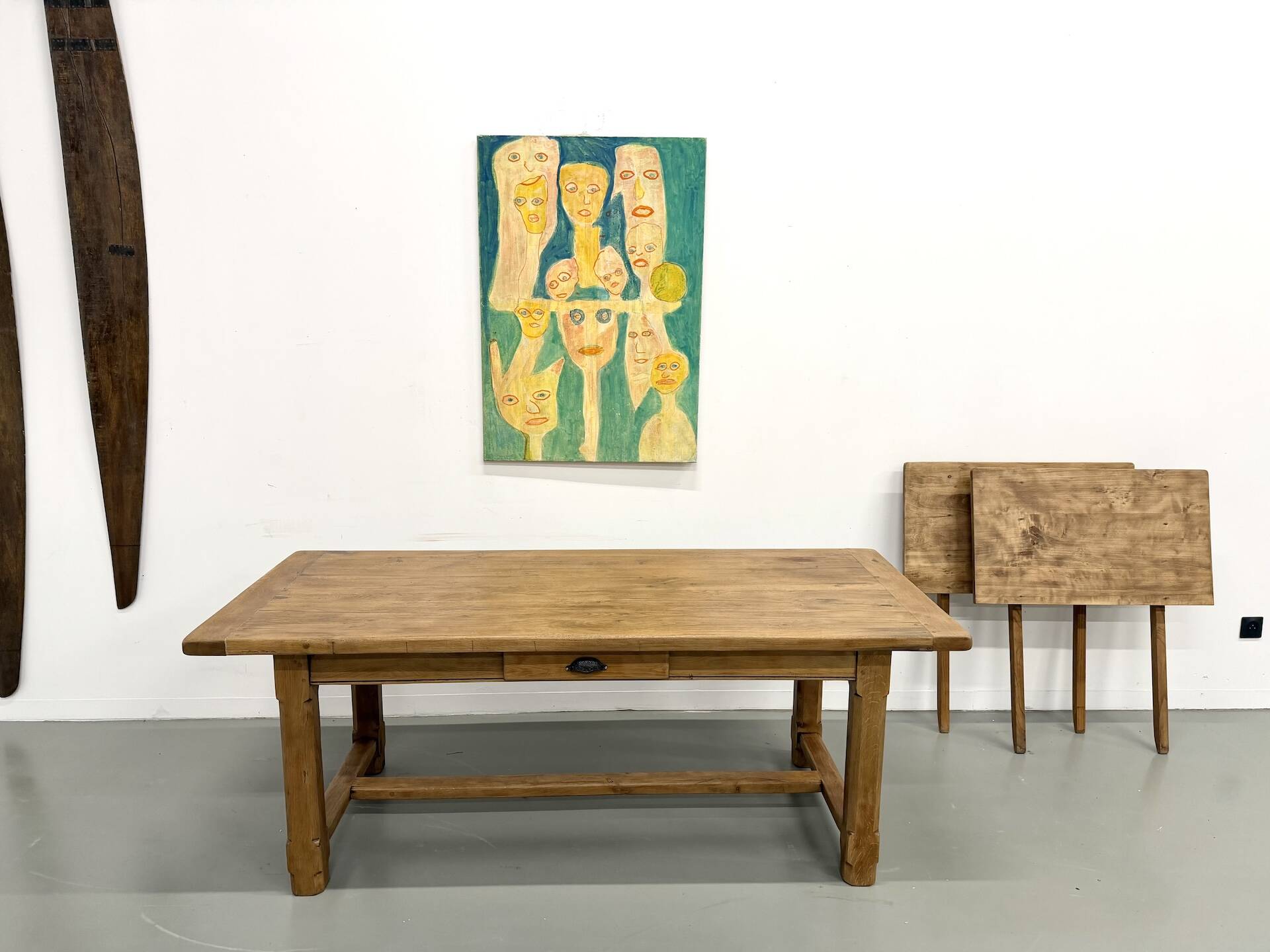 Extendable oak table, 1950s