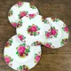 Set of 4 vintage-style pink floral plates (V2)