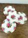 Set of 4 vintage-style pink floral plates (V2)