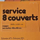 Vintage orange tablecloth and 8 napkins
