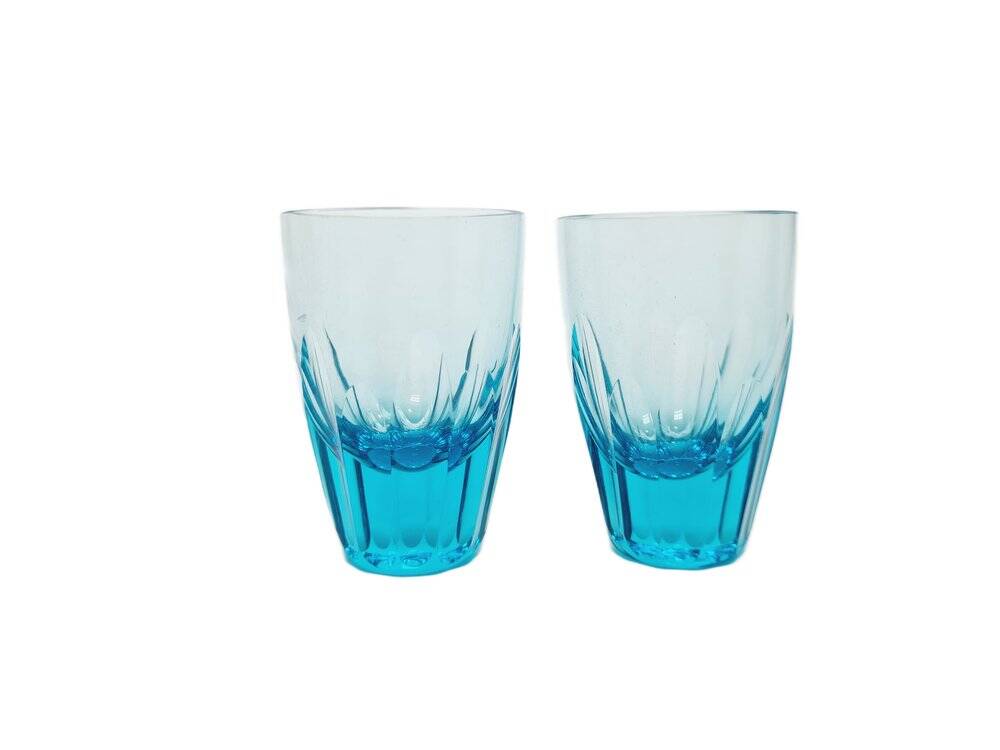 Art Deco crystal glasses, Czechoslovakia, 1930s, set of 2
