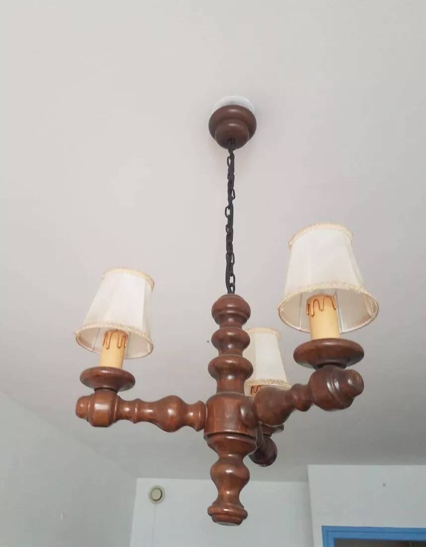Antique wooden chandelier