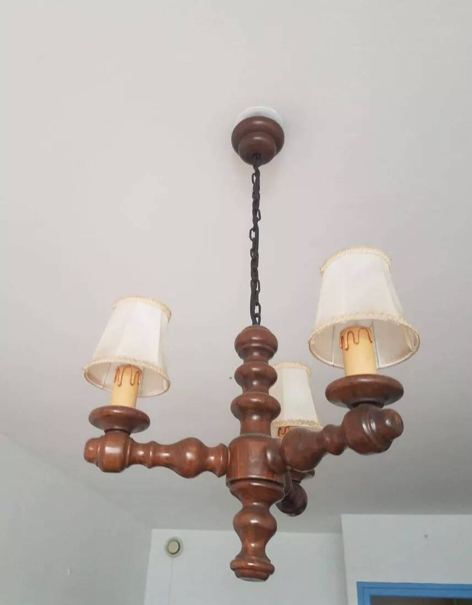 Antique wooden chandelier