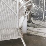White rattan bench