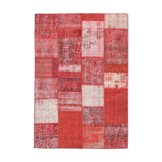 5x8 Handmade Wool Vintage Patchwork Rug 245x168Cm