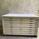 Map cabinet, vintage wooden architect's plan cabinet with 8 drawers