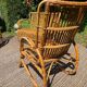 Vintage rattan lounge bench and 2 armchairs