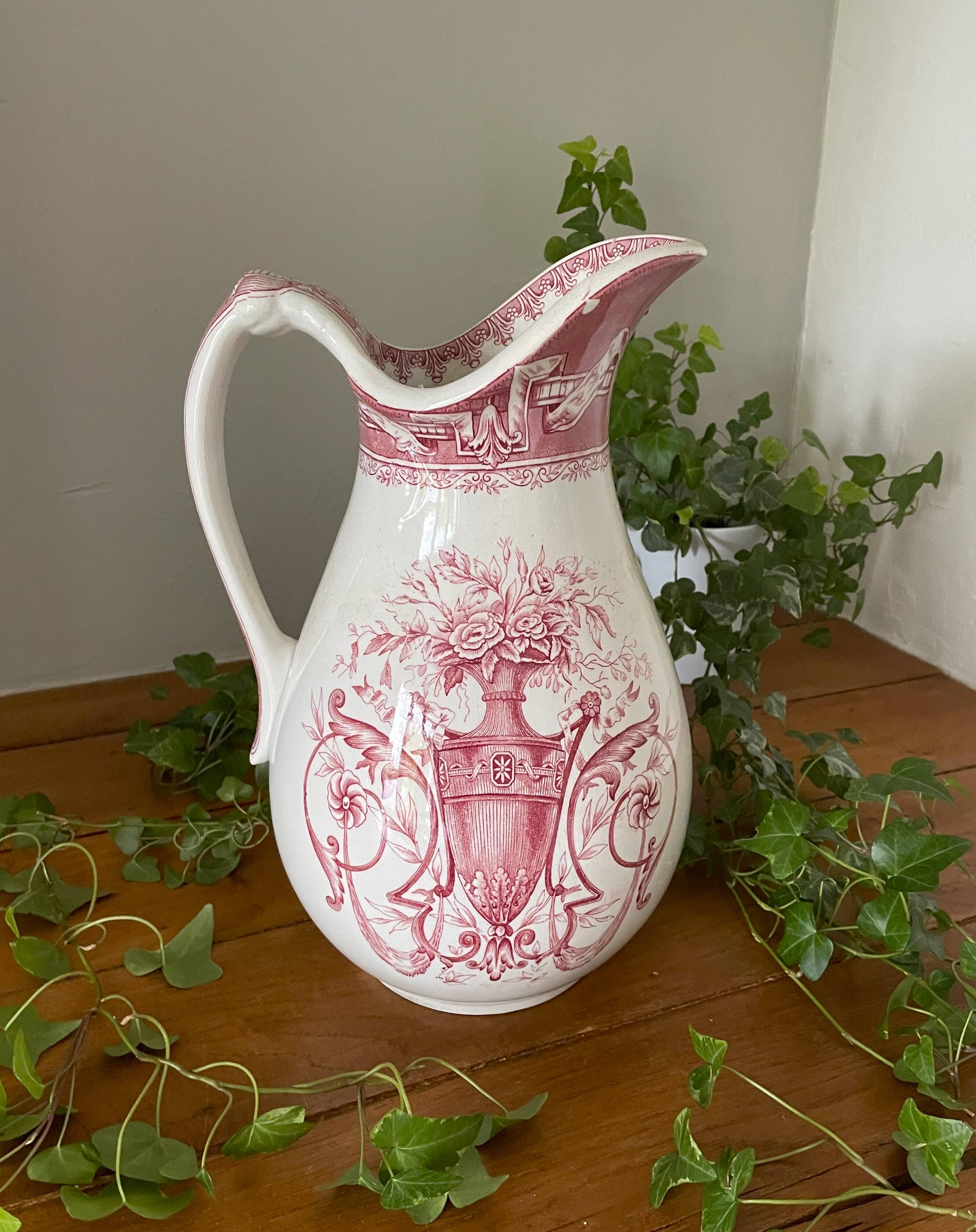 Antique earthenware pitcher from Boch Frères La Louvière