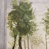 Oil on cardboard romantic landscape