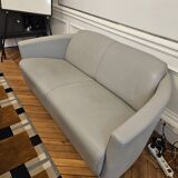 3 seater sofa, 2 seater and an armchair in grey leather Very thick Calia Italia