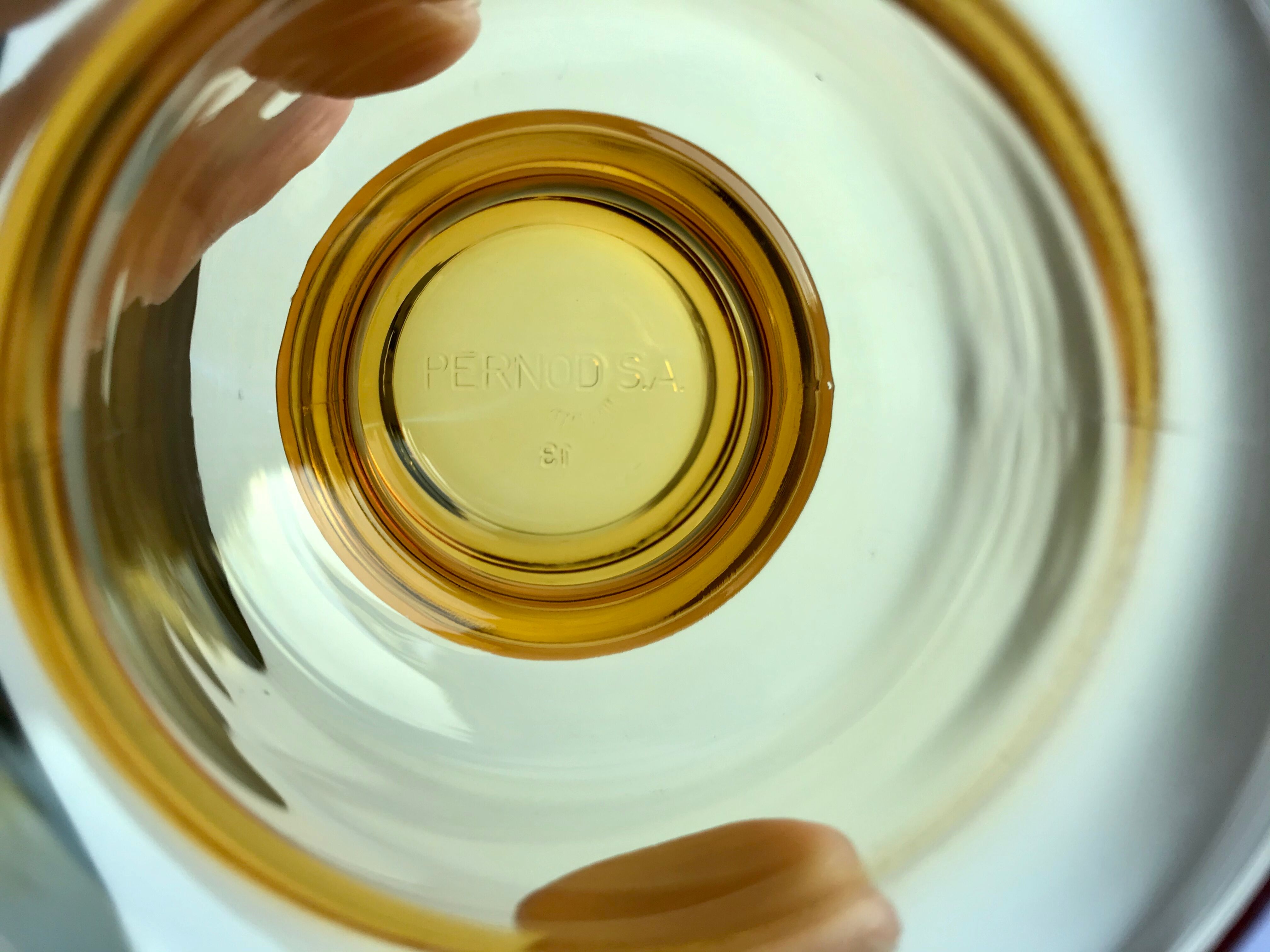 Lot de 8 verres ambrés pernod vintage années 70