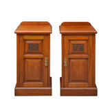 Pair of late victorian bedside cabinets in walnut