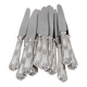 Boulenger Louis XV, 12 silver-plated table knives, excellent condition.