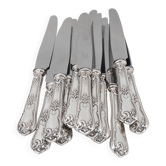 Boulenger Louis XV, 12 silver-plated table knives, excellent condition.