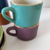 Vintage multicoloured triangular espresso set