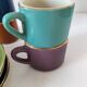 Vintage multicoloured triangular espresso set