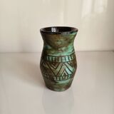 Vase Alain Maunier Vallauris 1950s 60s geometric turquoise decoration