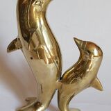 Vintage solid brass dolphins