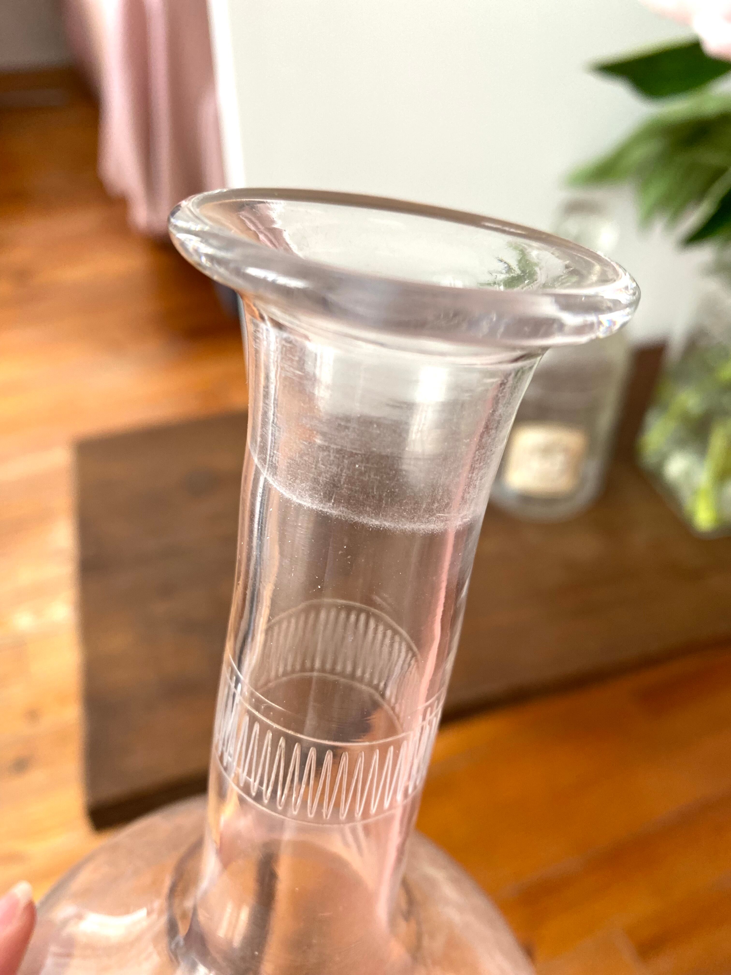 Vintage 60s chiseled glass decanter