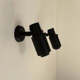 Pair of vintage Zodiac wall lights by Jacques Biny, matte black, France 1960s