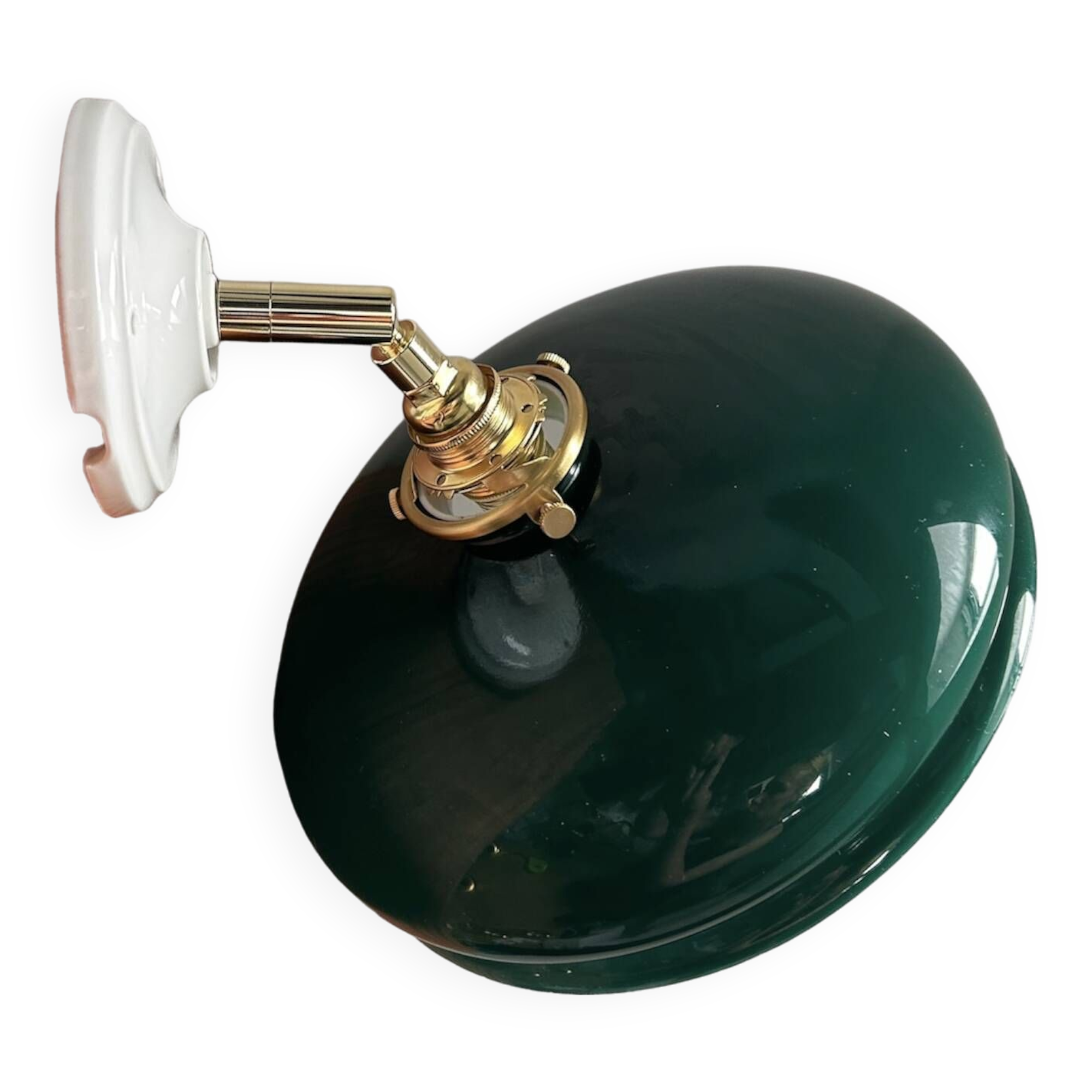 Green opaline wall light