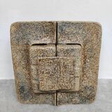 Rare vintage large brutalist ceramic wall lamp scone 1970