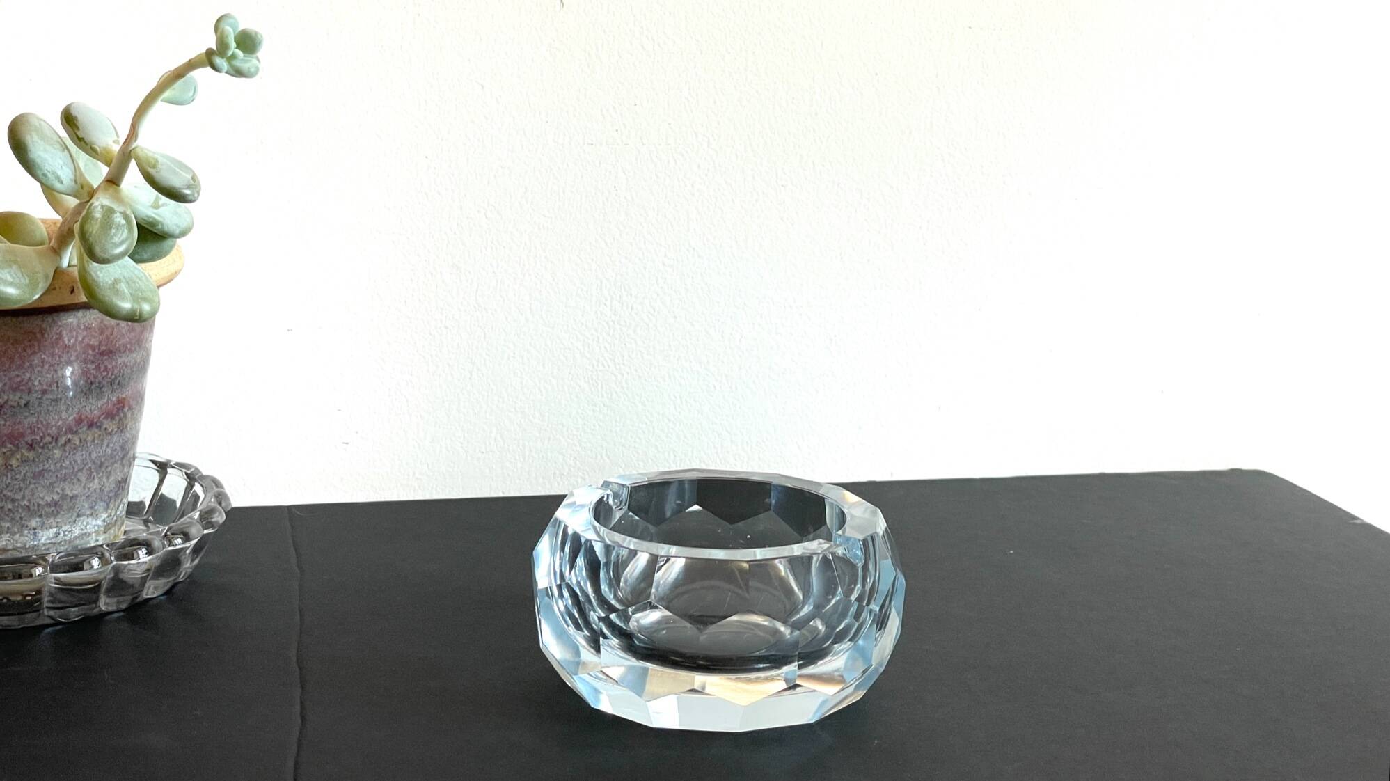 Vintage Multifaceted Crystal Ashtray