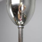 Mid-century chrome chandelier with milk-glass disc shades, Czechoslovakia, 1950s