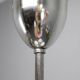 Lustre chromé de style milieu du siècle avec abat-jour en verre opalin, Tchécoslovaquie, années 1950