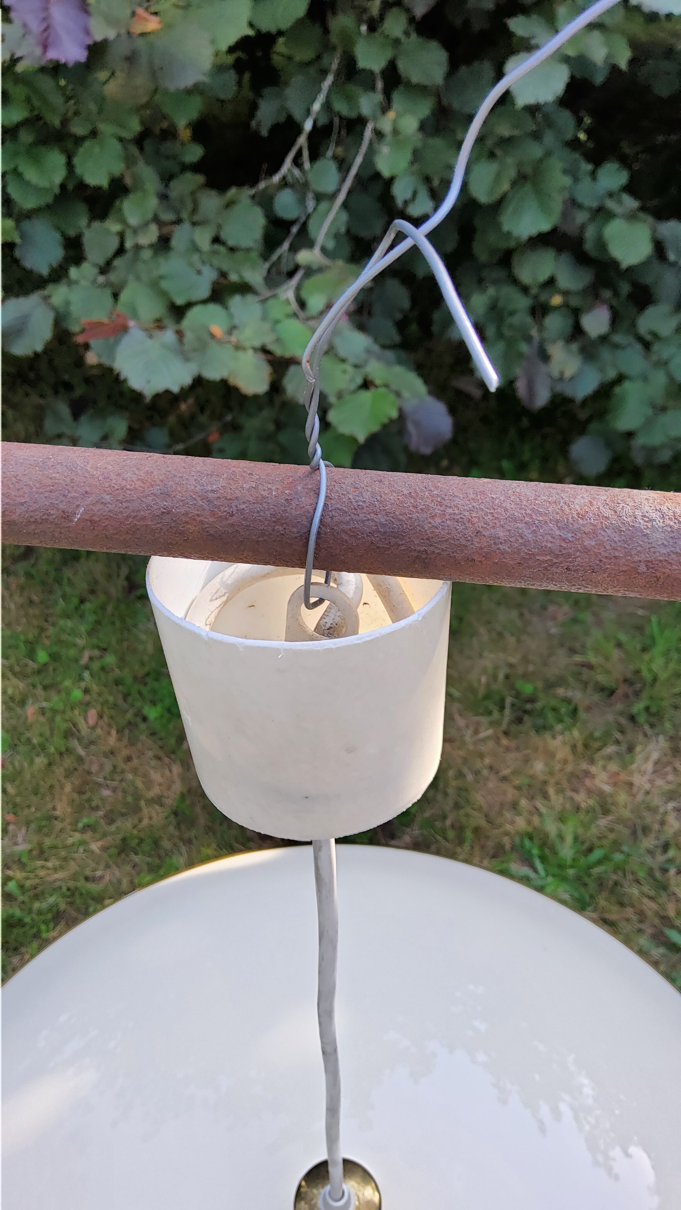 Scandinavian lacquered sheet metal suspension from the 70s