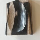 Symmetrical multicolored petrified wood soap dish