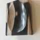 Symmetrical multicolored petrified wood soap dish