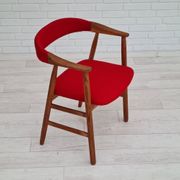 Danish armchair, 70s, reupholstered, kvadrat furniture wool, oak wood