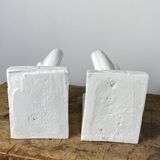 Pair of vintage stone cat bookends